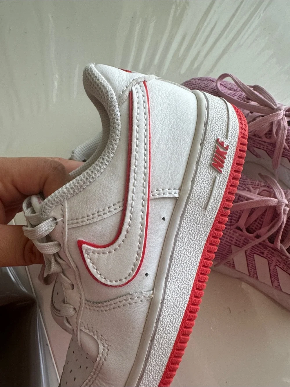 Bundle White and Pink Sneakers Nike and Adidas size 12 toddler girl